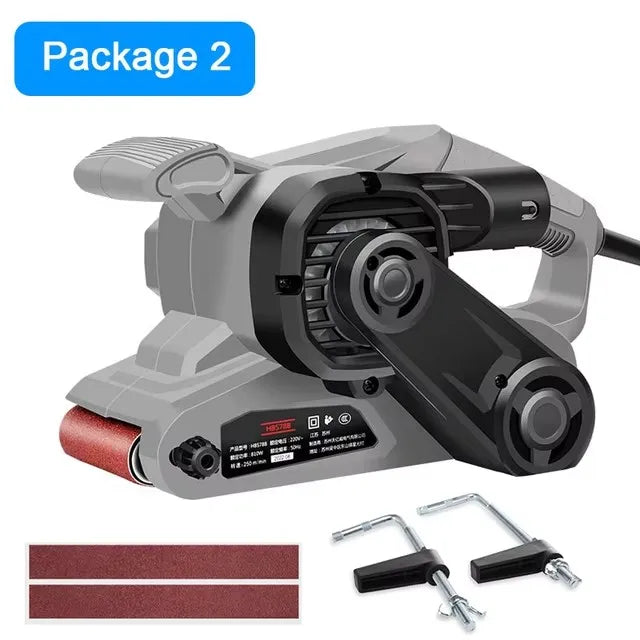 220V 810W Portable Small Desktop Plane Sander Belt Sander Grinder Woodworking Polisher Metal Rust Removal Polishing  Machine